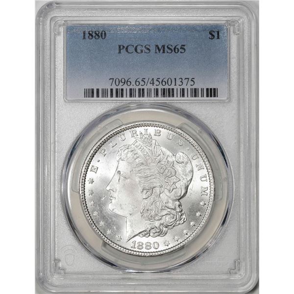 1880 $1 Morgan Silver Dollar Coin PCGS MS65