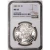 Image 1 : 1881-CC $1 Morgan Silver Dollar Coin NGC MS62