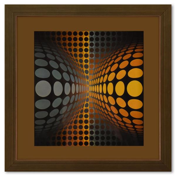 Victor Vasarely "Ond - Jg De La Serie Vega" Mixed Media Print On Paper