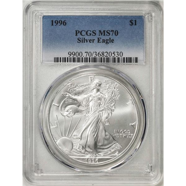 1996 $1 American Silver Eagle Coin PCGS MS70