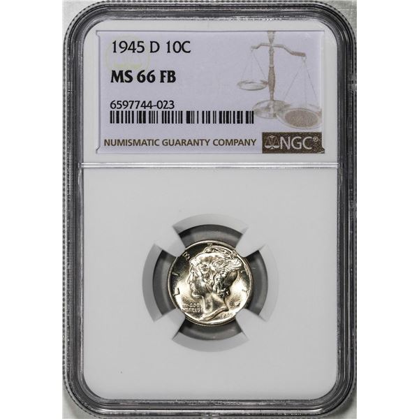 1945-D Mercury Dime Coin NGC MS66FB