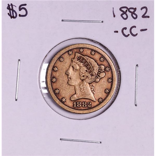 1882-CC $5 Liberty Head Half Eagle Gold Coin