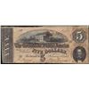 Image 1 : 1864 $5 Confederate States of America Note