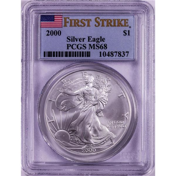 2000 $1 American Silver Eagle Coin PCGS MS68 First Strike