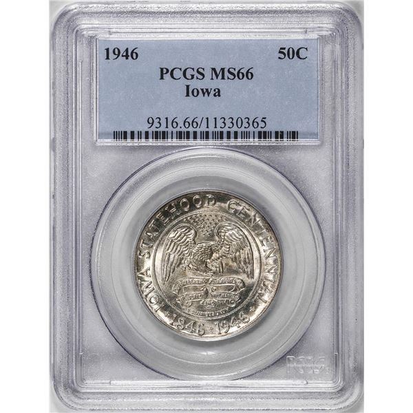 1946 Iowa Centennial Commemorative Half Dollar Coin PCGS MS66