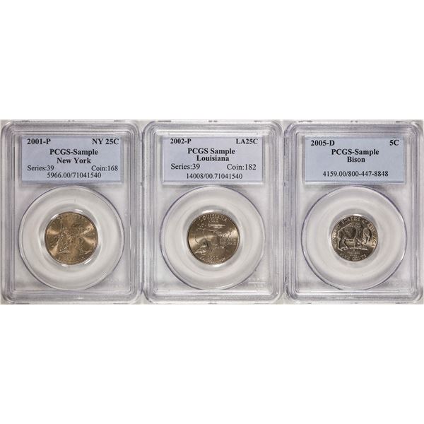 Lot of (3) Miscellaneous PCGS Slabbed Sample Coins