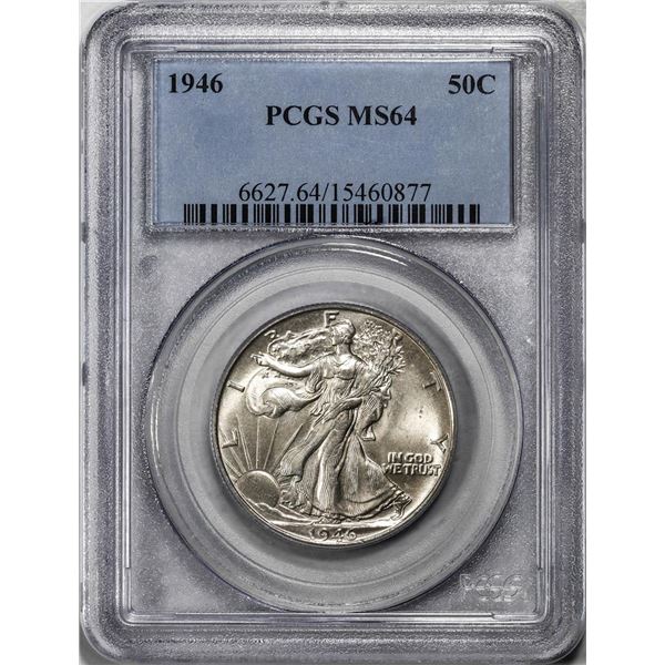 1946 Walking Liberty Half Dollar Coin PCGS MS64