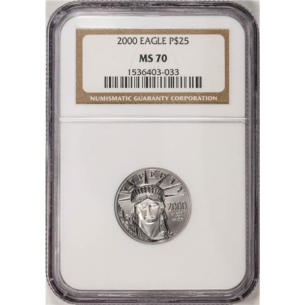 2000 $25 American Platinum Eagle Coin NGC MS70