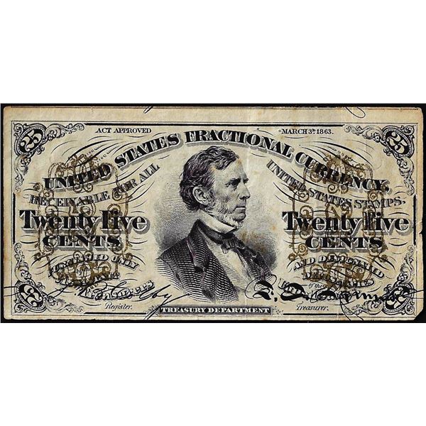 March 3, 1863 Third Issue Twenty-Five Cents Fractional Currency Note