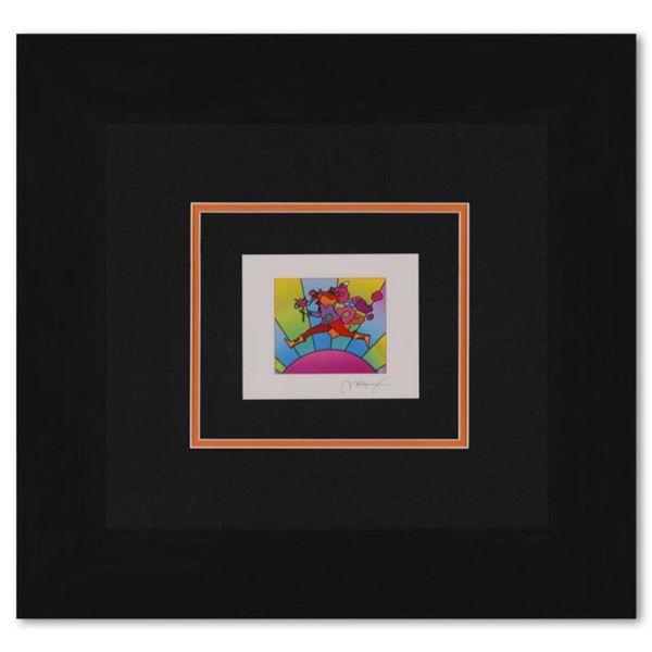 Peter Max "Flower Jumper Over Sunrise Ver I" Limited Edition Lithograph On Paper