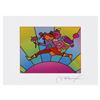 Image 2 : Peter Max "Flower Jumper Over Sunrise Ver I" Limited Edition Lithograph On Paper