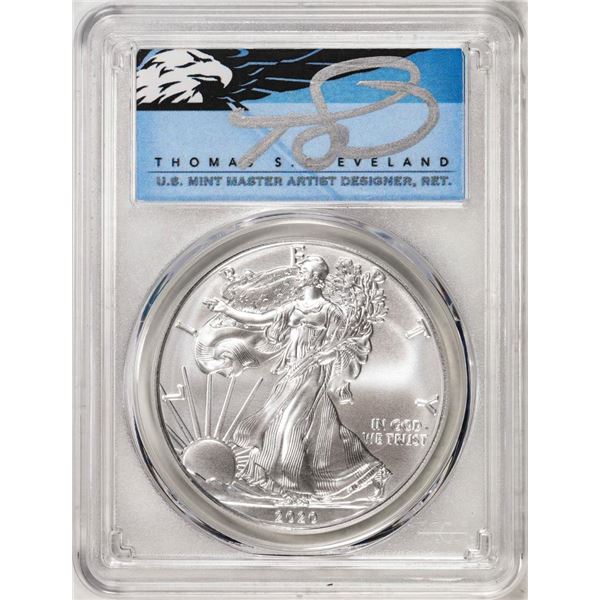 2020 $1 American Silver Eagle Coin PCGS MS70 First Day Of Issue Cleveland Signature