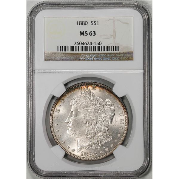 1880 $1 Morgan Silver Dollar Coin NGC MS63