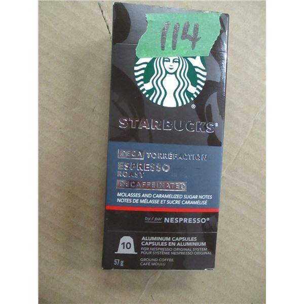 SHELF PULLS (AS IS):  STARBUCKS DECAF EXPRESSO ROAST (10 CAPSULES) - BOX