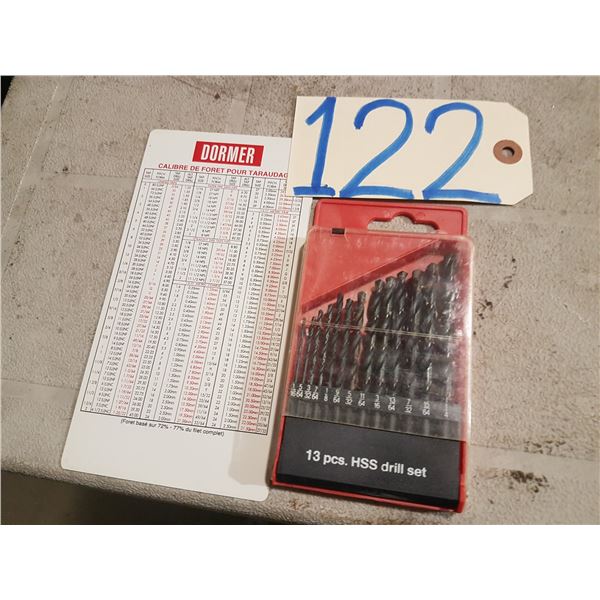 New Drill Set 1/16  to 1/4  with chart