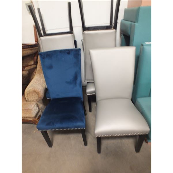 4 Grey Chairs & 2 Blue Chairs