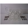 Image 2 : (10) Crystal Glasses,(1) Vase and (7) Vintage Small Spoons