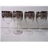 Image 2 : (6) Assorted Embossed Silver Glasses-(4) Wine and (2) Highball