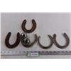 Image 1 : (5) Horseshoes+ (2) Metal Balls+ Tin Container