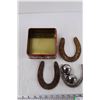 Image 4 : (5) Horseshoes+ (2) Metal Balls+ Tin Container