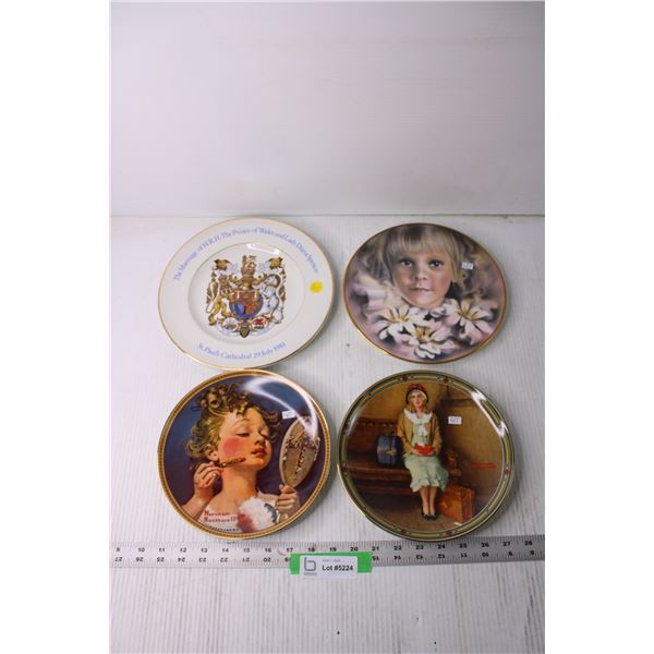 (4) Decorative Plates - Norman Rockwell, Princess Diana