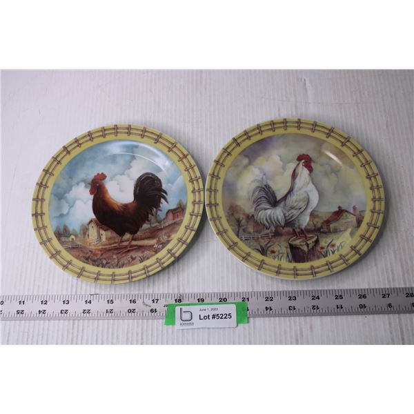 (2) Decorative Rooster Plates