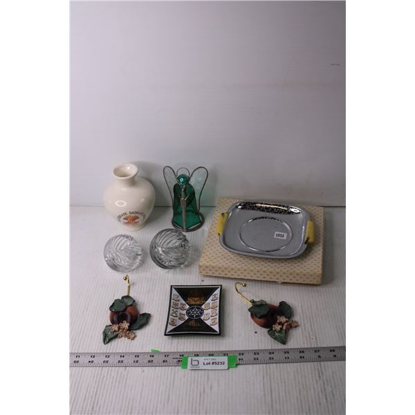 Lot of Assorted Items - Candle Holders, Vase
