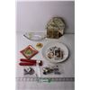Image 1 : Lot of Assorted Items - Trinket Shelf, Decorative Plate