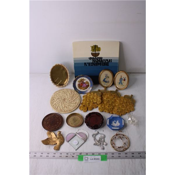 Lot of Assorted Items - Coasters, Trinkets