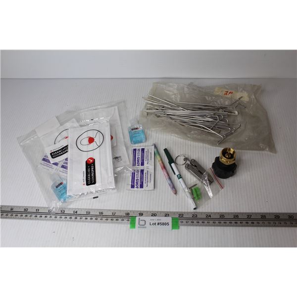 Air Canada Face Masks - Metal Tent Pegs - Propane Gas Connector - Misc. Items