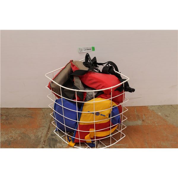 *Wire Corner Basket - (2) Kids Life Jackets