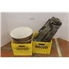 *(2) Milk Plastic Crates - Wardrobe Case - (2) Lamp Shades