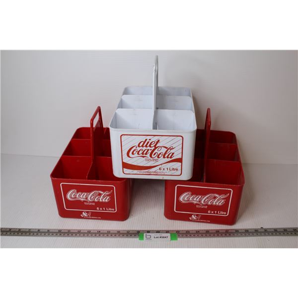 (3) Plastic Coca-Cola Cases