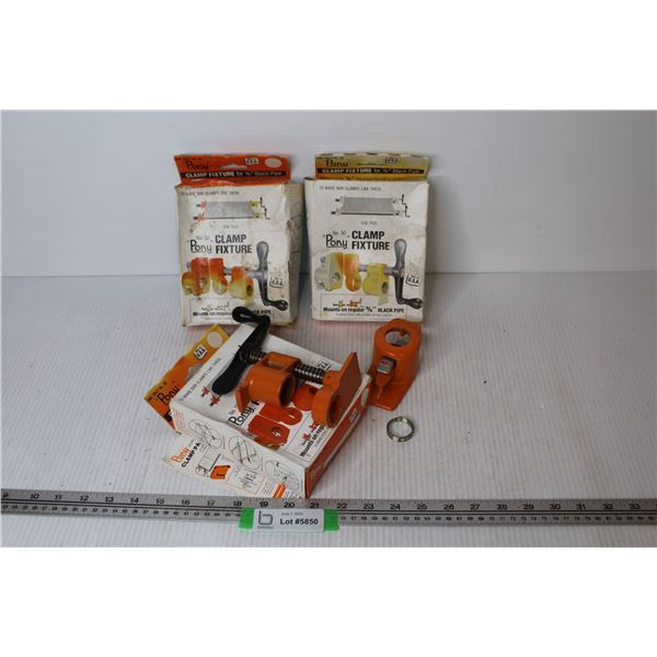 (3) Sets of 3/4" Pony Pipe Clamps