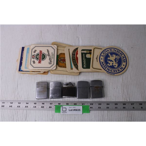 Coasters and Assorted Lighters