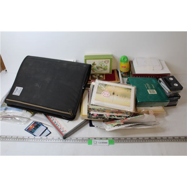 Large Lot of Assorted Cards - Binder - Cassette Tapes