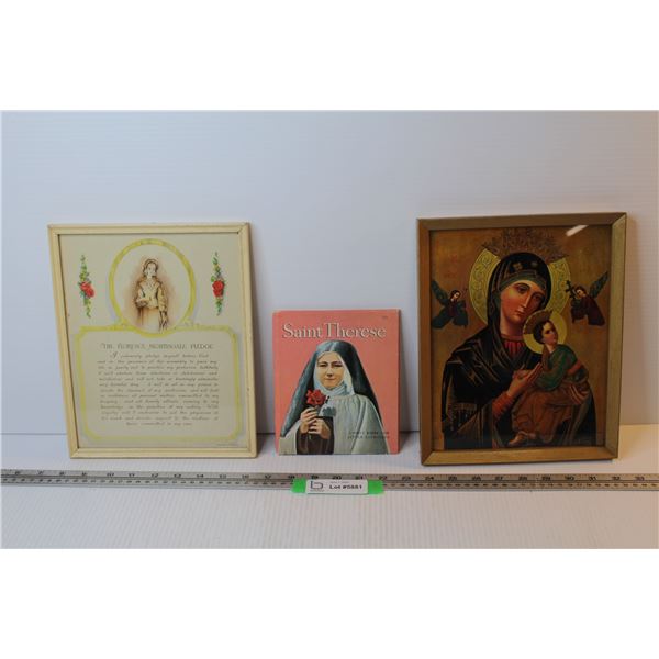 Saint Therese Book - (2) Religious Themed Pictures