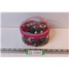 Plastic Container of Assorted Marbles