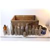 Image 1 : Wooden Crate - Soda Bottles - Pepsi - Coca-Cola - Glass Insulator - Tobacco Tins - Vintage Bottles