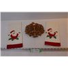 Image 1 : (2) Cloth Christmas Napkins - Metal Trivet