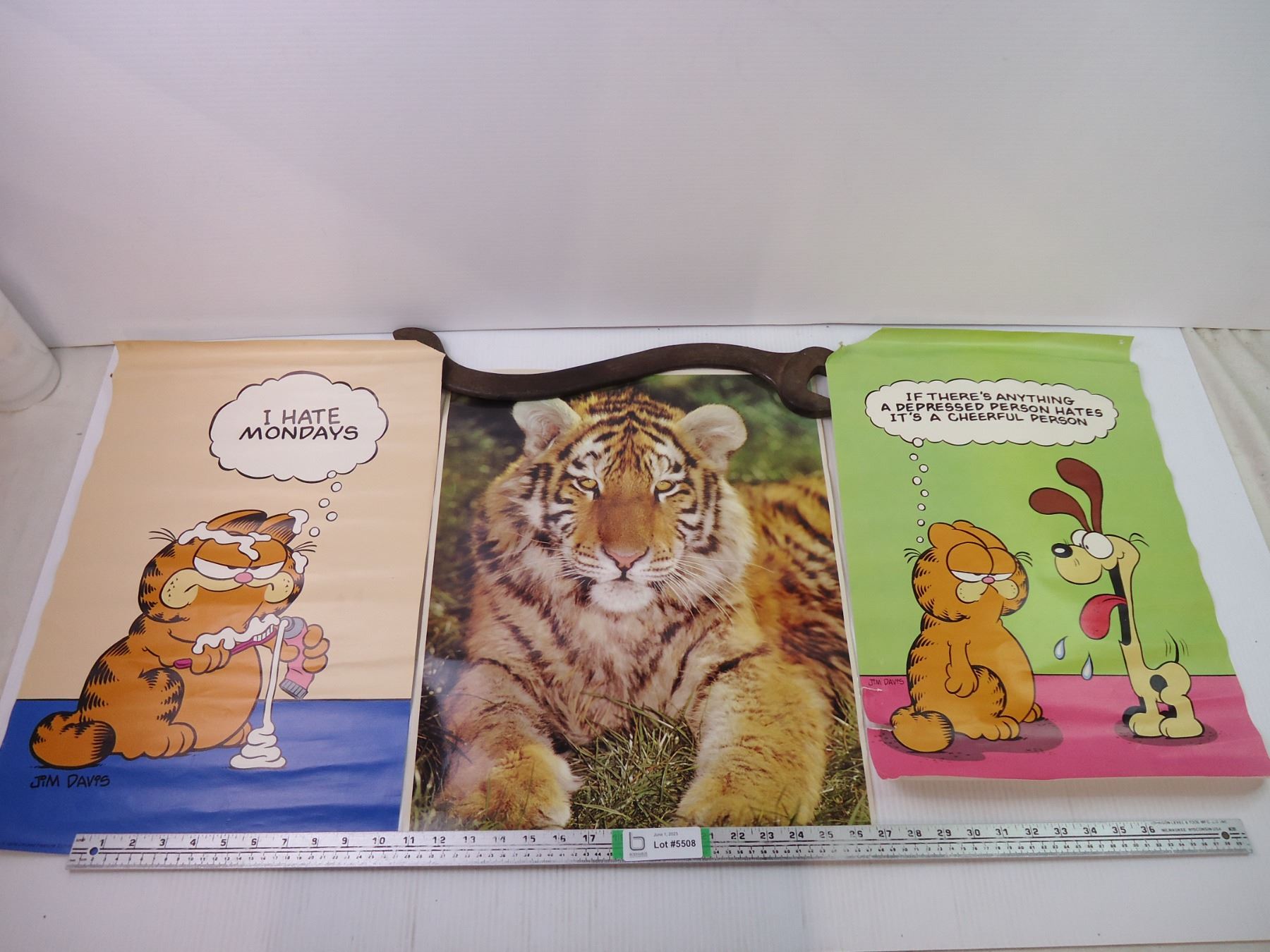 Garfield Math Poster (2) Garfield Posters and Tiger Poster - Bodnarus Auctioneering