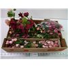 Large Flat of Plastic Stemmed Dried Roses