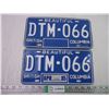 Image 1 : Pair of British Columbia License Plates-1985 Sticker