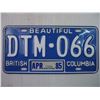 Image 2 : Pair of British Columbia License Plates-1985 Sticker