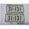 Image 1 : Pair of 1970 Saskatchewan License Plates-31-131