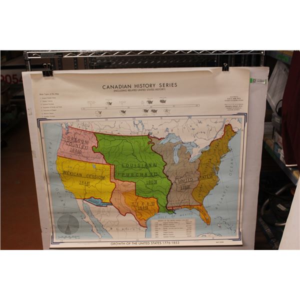 Canadian History Series Poster Growth of the United Stated 1776-1853