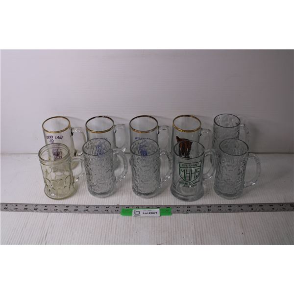 Assorted Glass Beer Steins