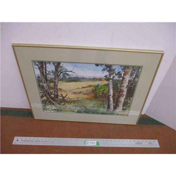 *Framed Watercolour "Cariboo Country" Signed Irene Neff (28x21)