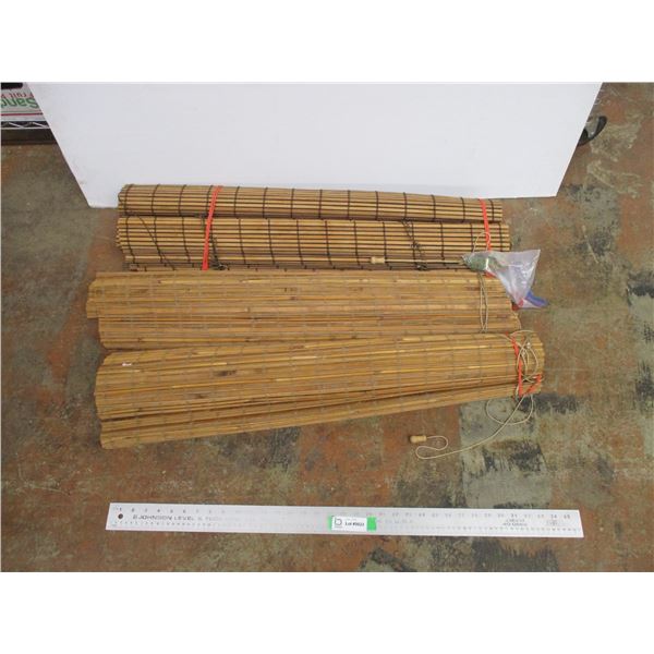 *3X the Bid Price--(3) Bamboo Blinds (35" wide)