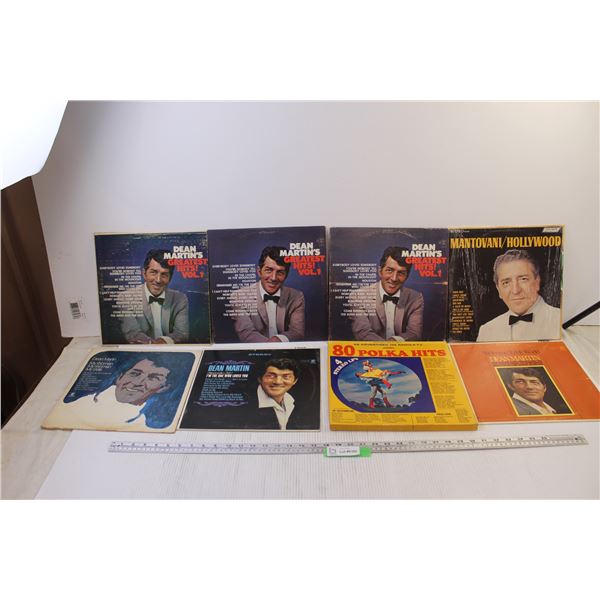 Lot of Vinyl Records Dean Martin's,80 Polka Hits, Mantovani/ Hollywood